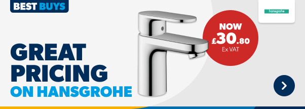 half price on hansgrohe taps - now £30.80 ex VAT