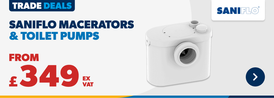 From £349 Ex VAT Saniflo Macerators and Toilet Pumps