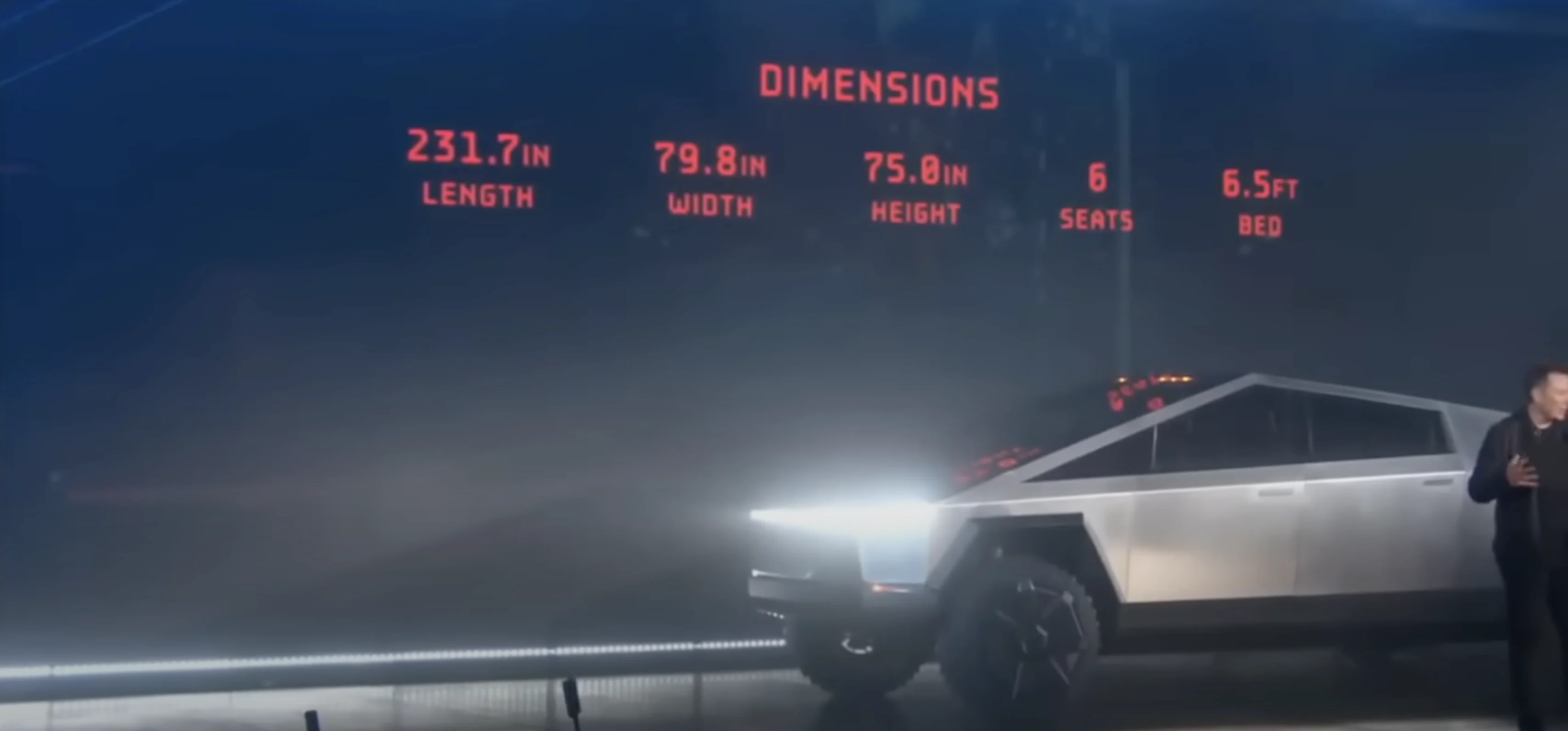 Tesla Cybertruck dimenions promised