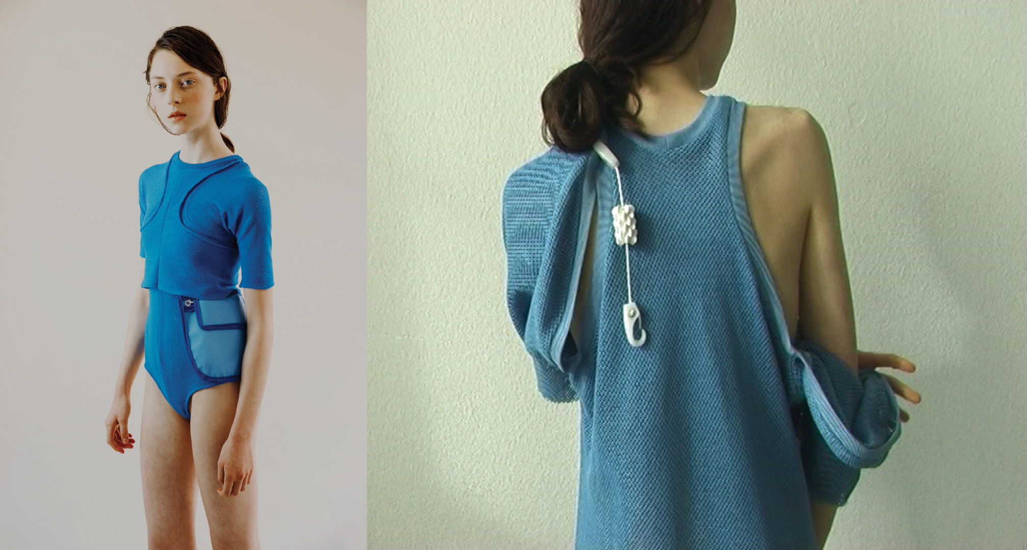 blue bodysuit mesh dress