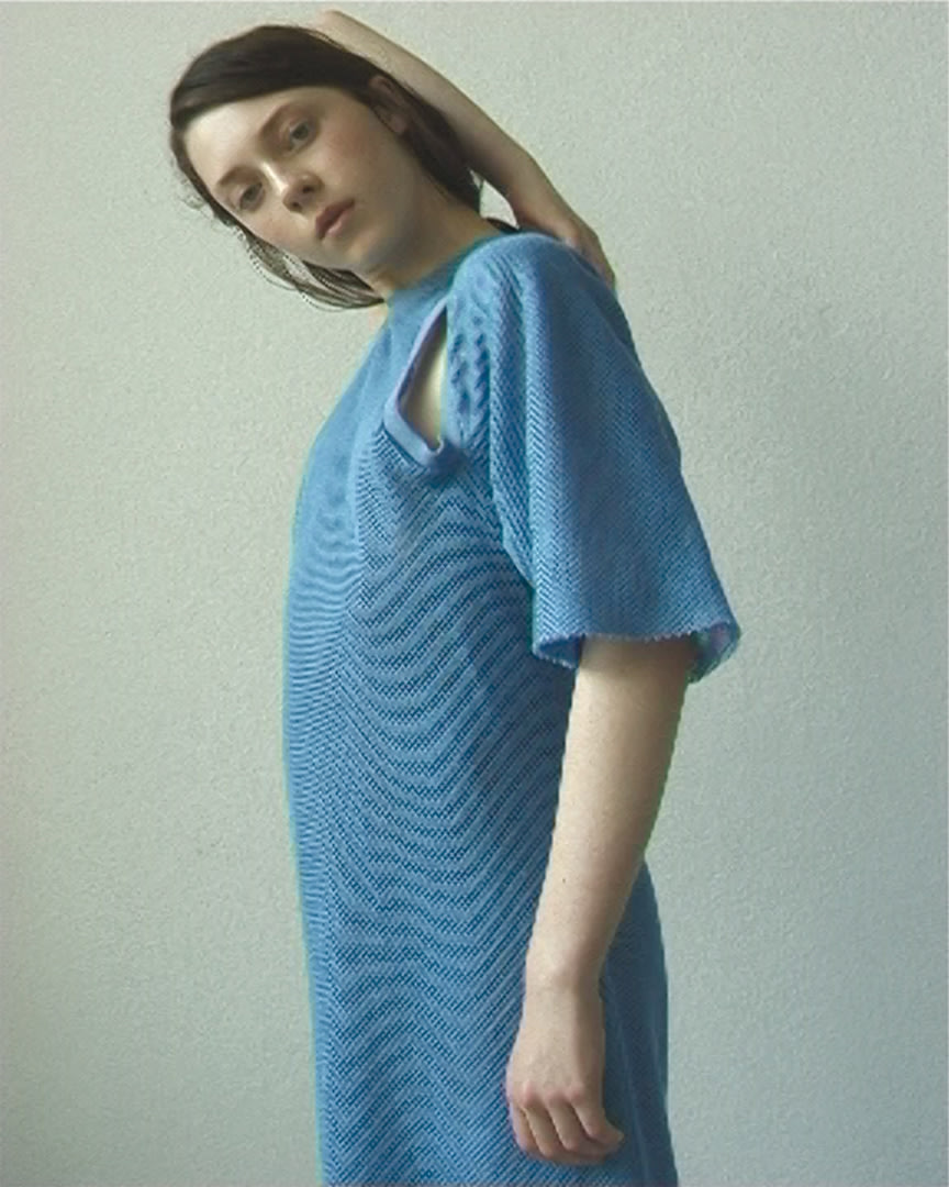 blue mesh dress