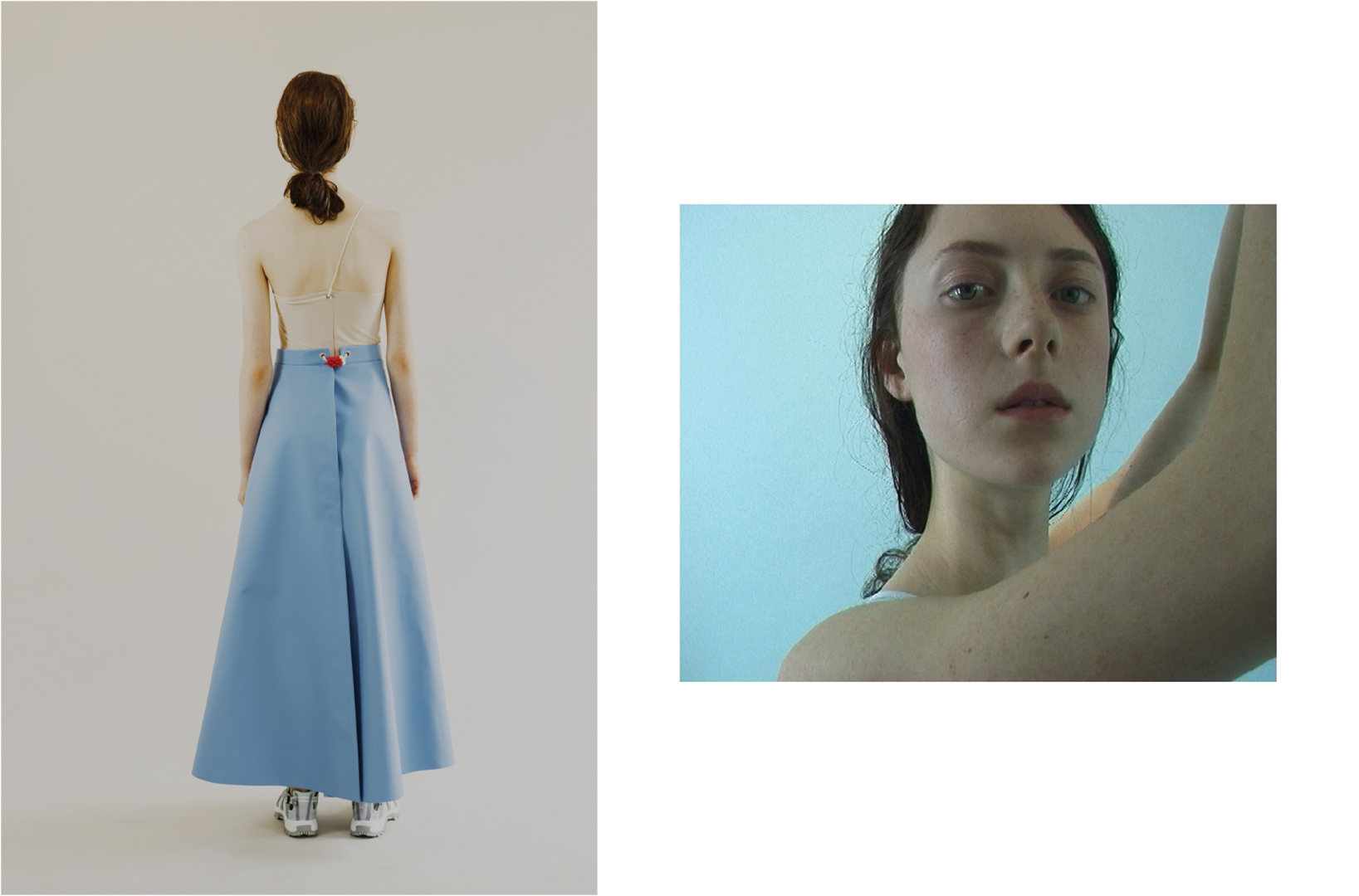 maxi blue skirt back