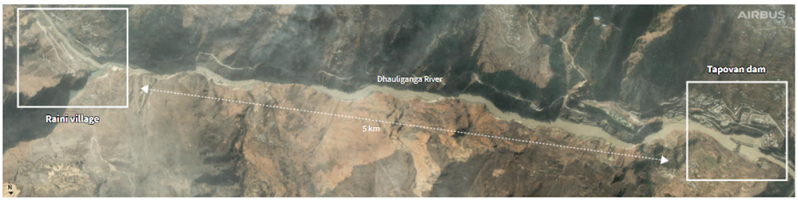 Rishi Ganga Flow Direction