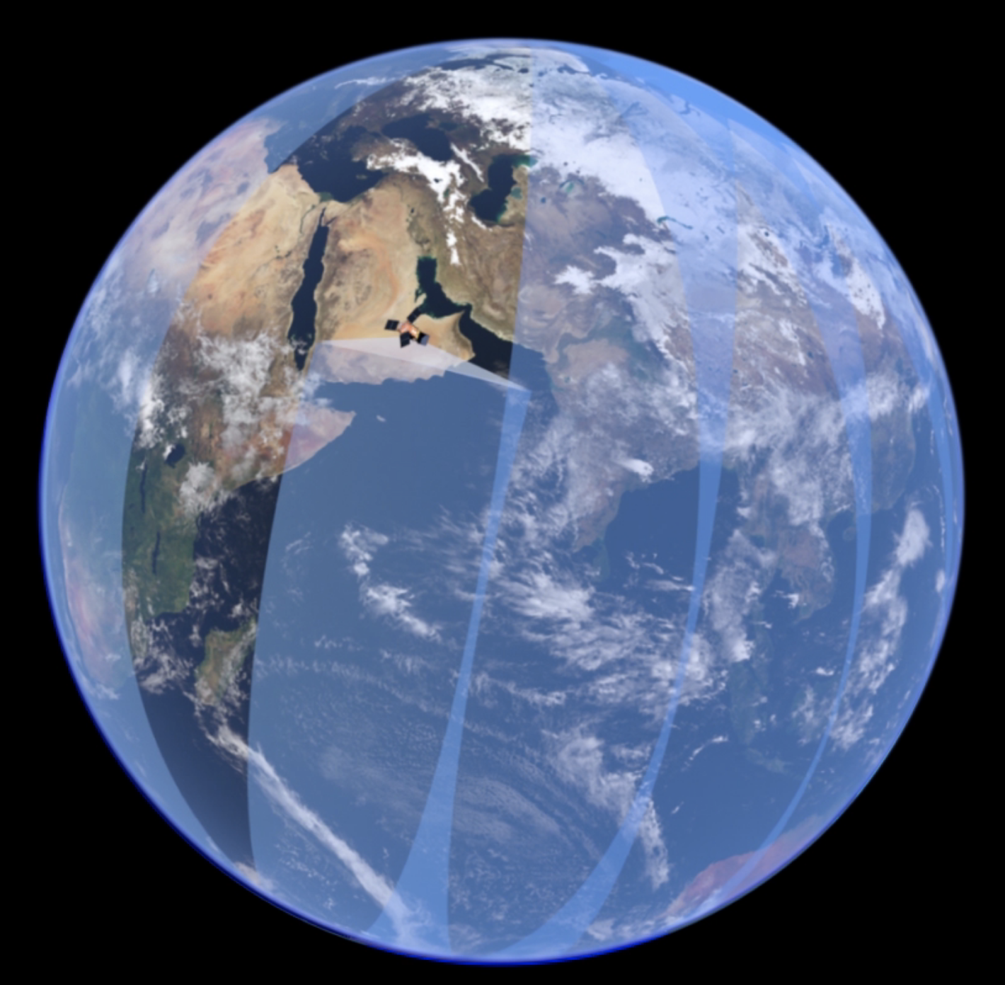 Sentinel-5P orbits are slightly overlapping (©ESA)