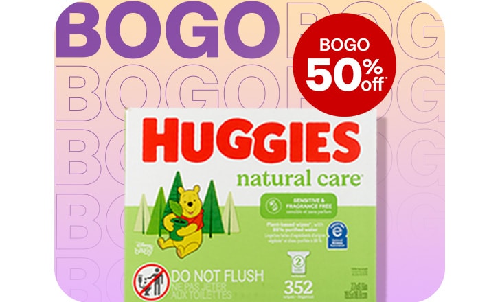 Buy 1, get 1 50% off, Huggies natural care wipes