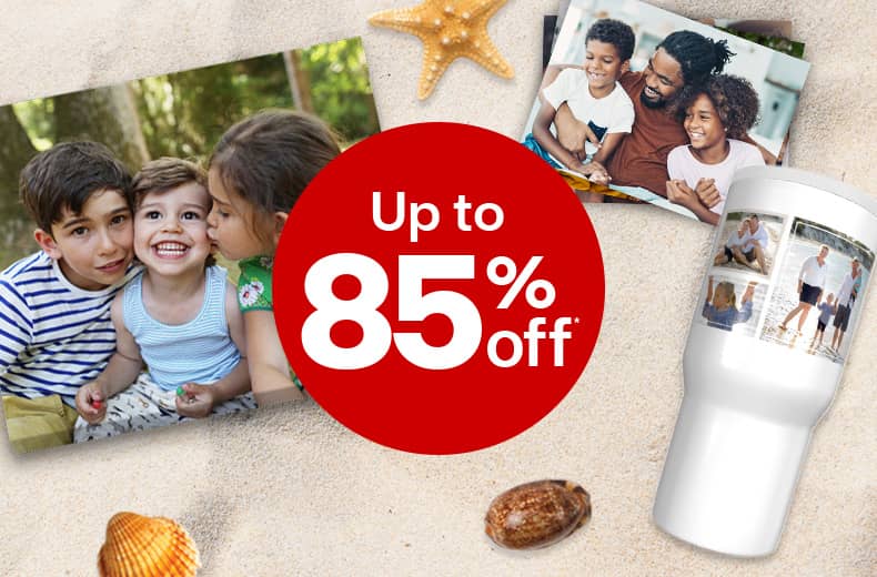 Up to 85 percent off, canvas print, travel mug and prints of summer family activities