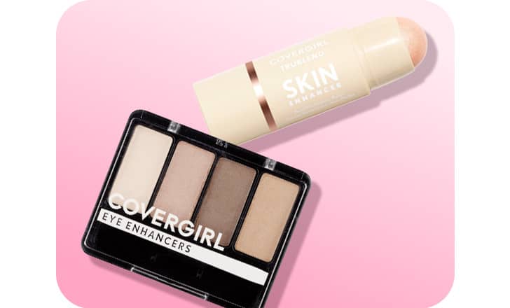 Get $2 off with digital coupon, a CoverGirl palette of eye enhancers eyeshadow and a tube of Skin enhancer.