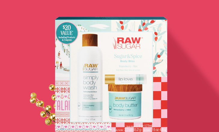 Raw Sugar body wash and body butter gift set