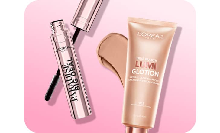 Tubes of L'Oreal Paradise Big Deal mascara and Lumi Glotion tinted moisturizer.