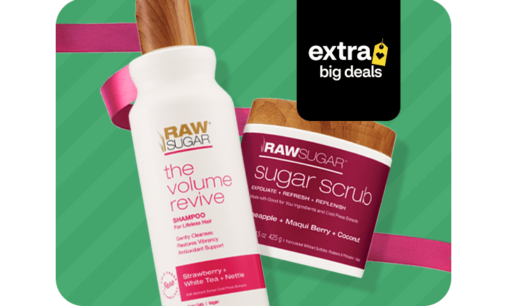 Raw Sugar volume revive shampoo and sugar scrub.