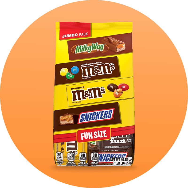 Fun-size jumbo pack of assorted chocolate candies
