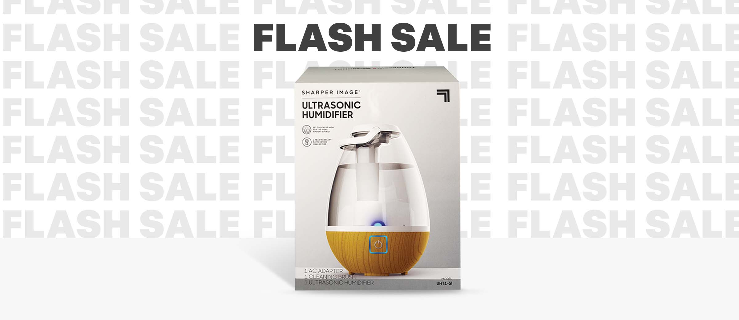 Flash sale on Sharper Image products, Ultrasonic Humidifier shown