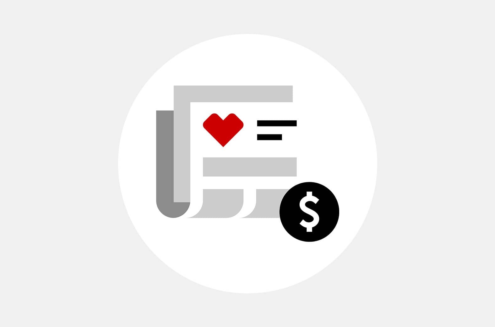 Pictogram of a weekly circular with a dollar sign