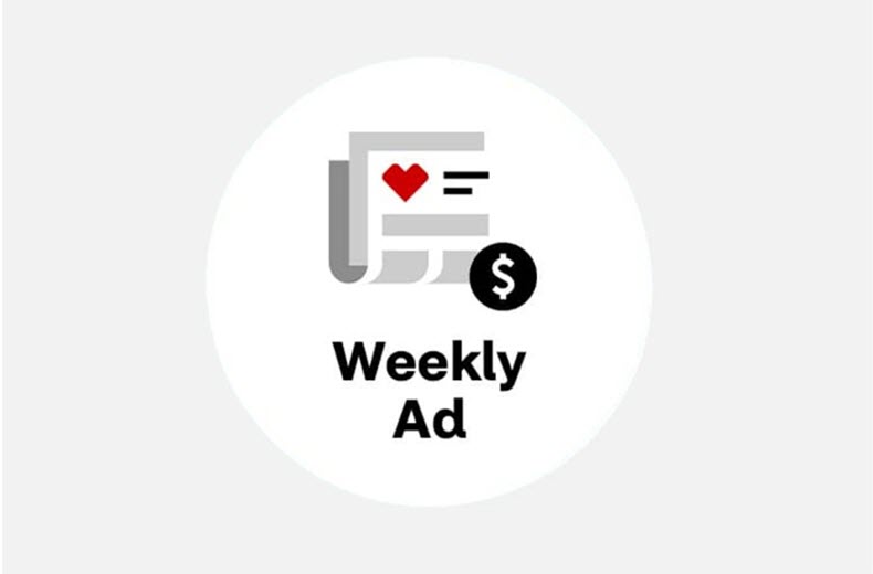 Pictogram of a weekly circular with dollar sign