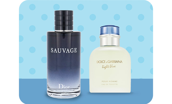 Dior Sauvage and Dolce&Gabbana Light Blue Pour Homme fragrances