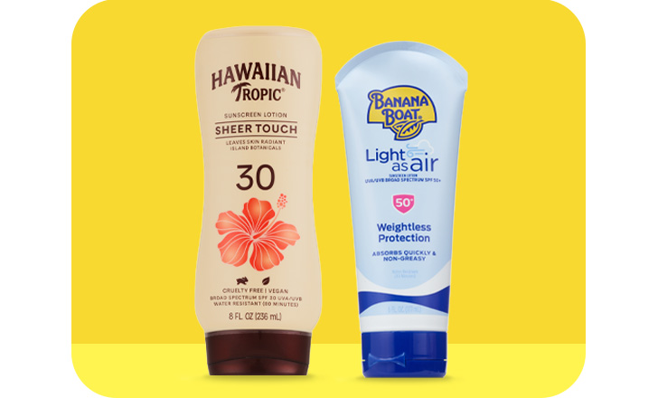 Hawaiian Tropic and Banana Boat sunscreen
