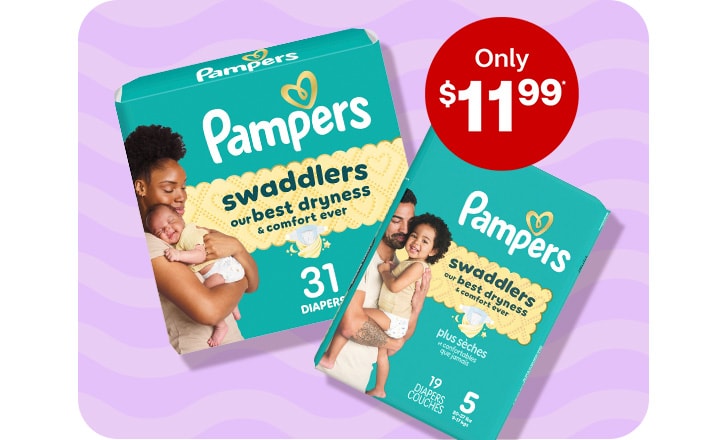 Only $11.99. Pampers Swaddlers diapers