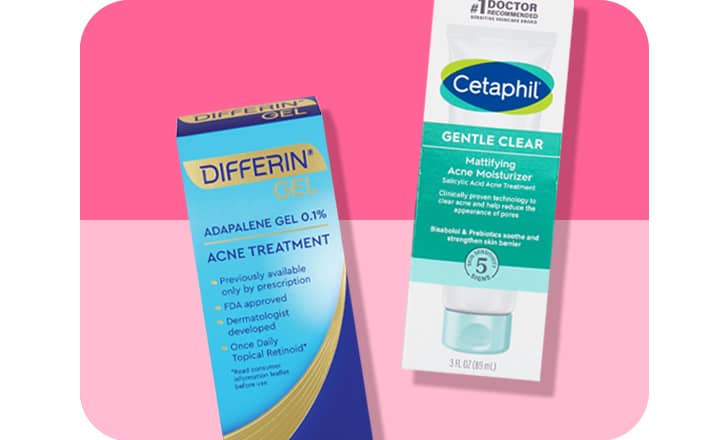 Differin Acne Treatment and Cetaphil Acne Moisturizer