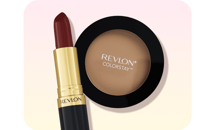 A Revlon lipstick and Colorstay pressed powder.