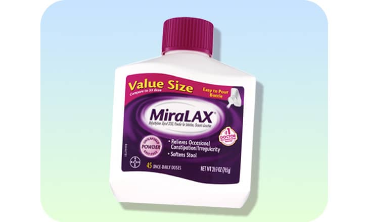 A bottle of MiraLax powder