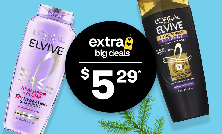 $5.29, L'Oréal Paris Elvive shampoo, extra big deals