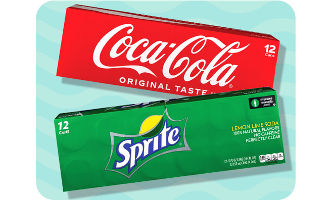 Coca-Cola and Sprite 12-pack cans