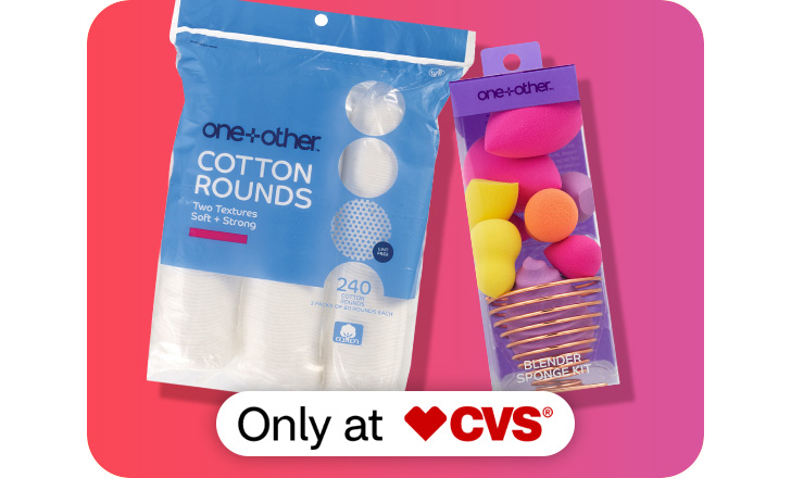Only at CVS. One+other cotton rounds and beauty blenders.
