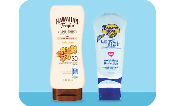 Hawaiian Tropic and Banana Boat sunscreen products