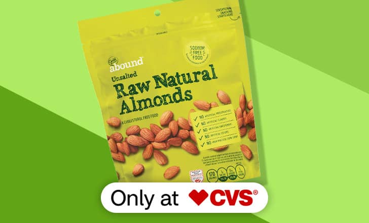 Gold Emblem abound Raw Natural Almonds, only at CVS