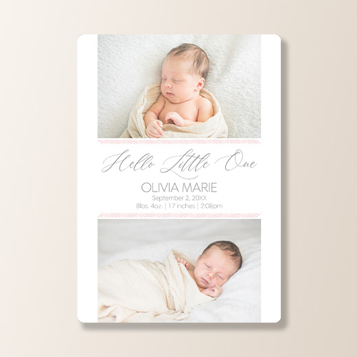 Premium birth announcement card