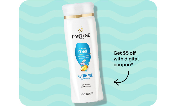 Get $5 off with digital coupon. Pantene shampoo.