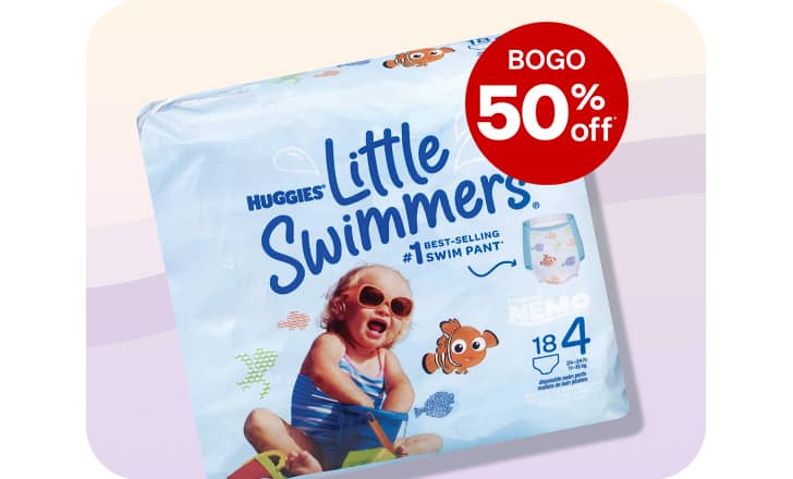 Buy one, get one 50 percent off, Huggies Little Swimmers diapers