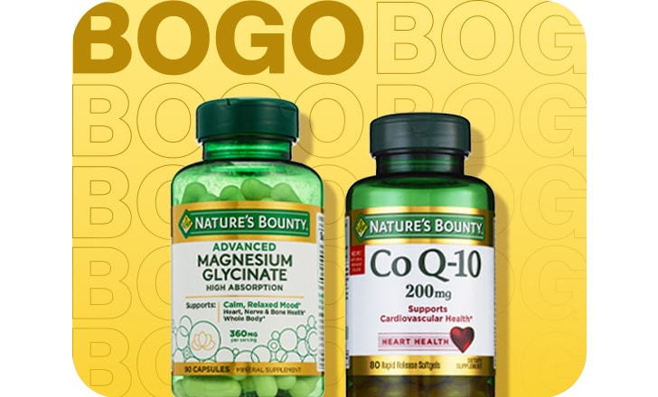 Buy 1, get 1 free, Nature's Bounty Magnesium Glycinate and Co Q-10.