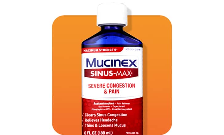 Mucinex sinus-max severe congestion and pain relief product