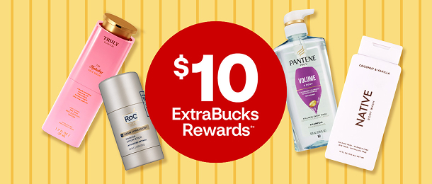 $10 ExtraBucks Rewards. Select Beauty and Personal Care favorites from Neutrogena, Pantene, Native and more