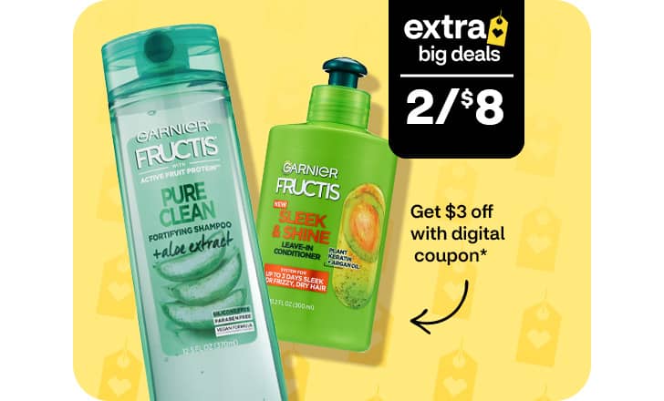 Extra big deals, 2 for $8 garnier fructis