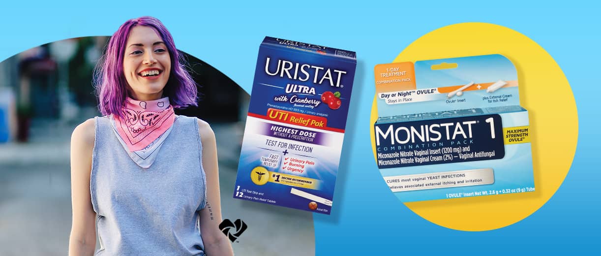 Monistat 1 and Uristat women's care products