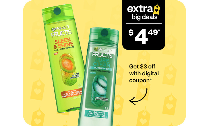 Extra Big Deal starting at $4.49 + Buy 2 get $3 ExtraBucks + $3 digital coupon on Garnier 	 	 	