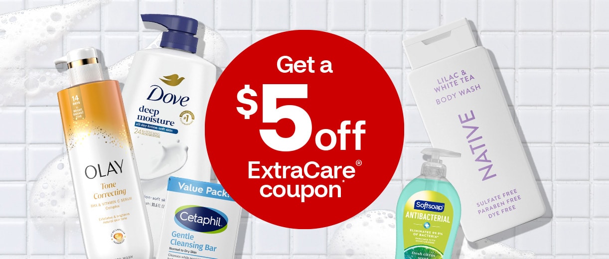 Personal care products with $5 off ExtraCare coupon offer.