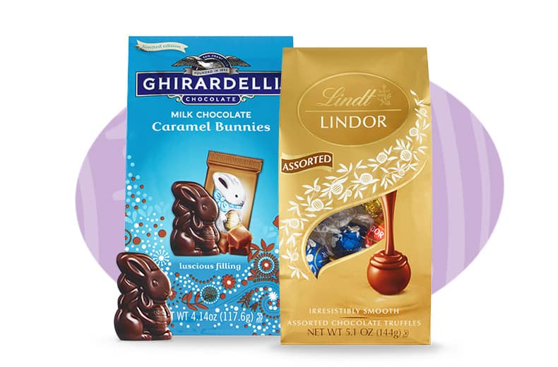 Ghirardelli and Lindt chocolate Easter candy