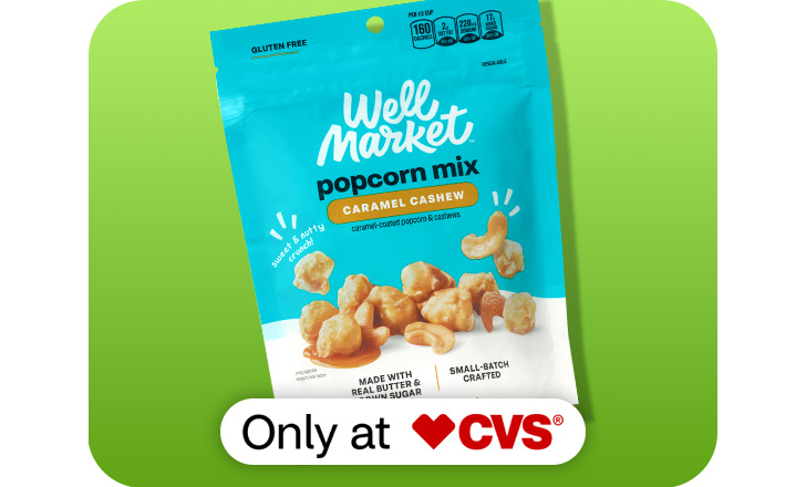 Well Market caramel cashew popcorn mix, only at CVS