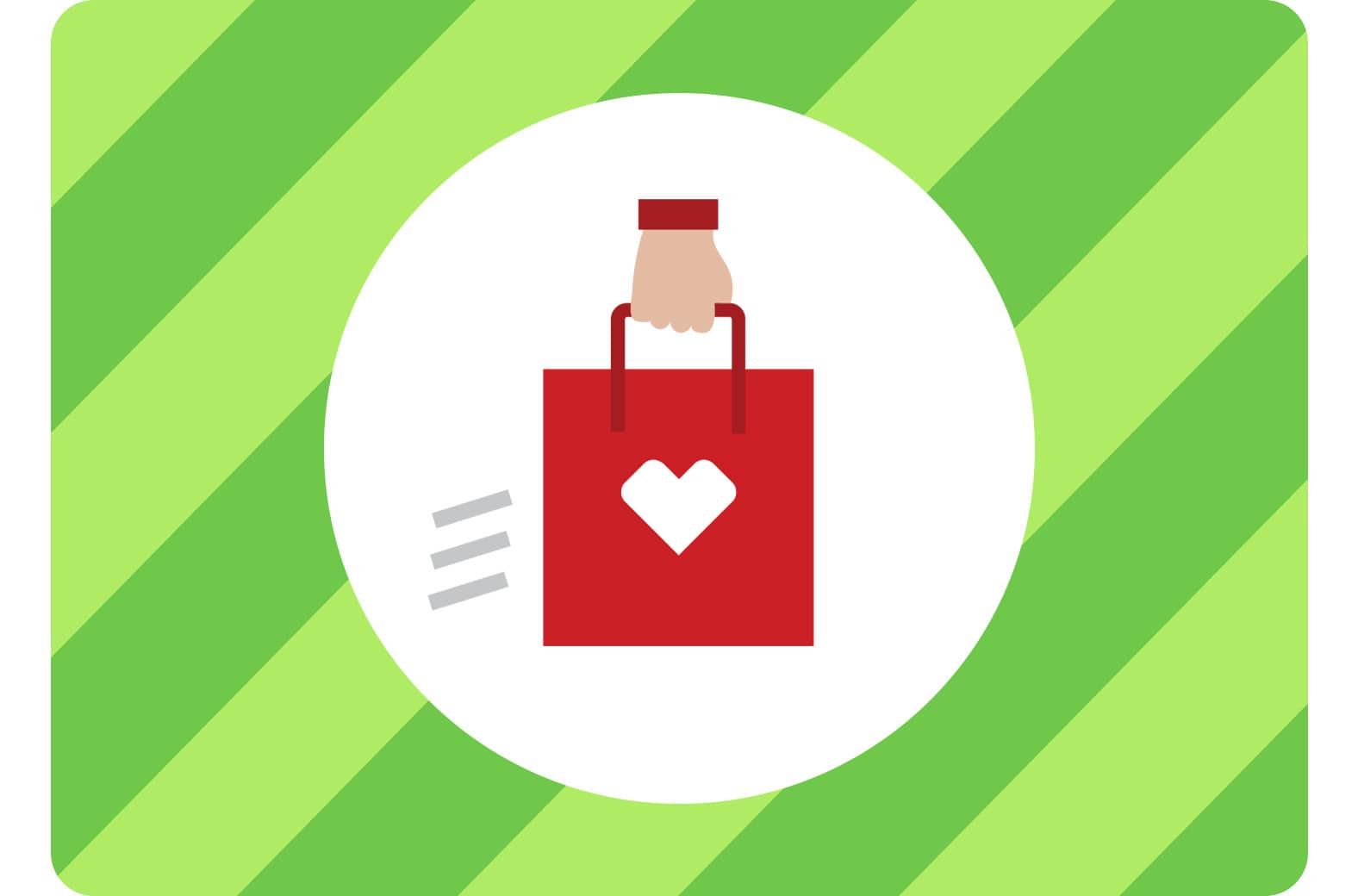 Pictogram of a shopping bag with CVS heart