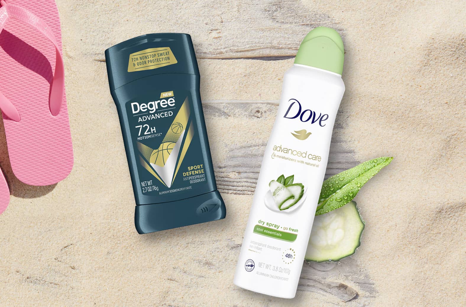 Degree and Dove deodorants