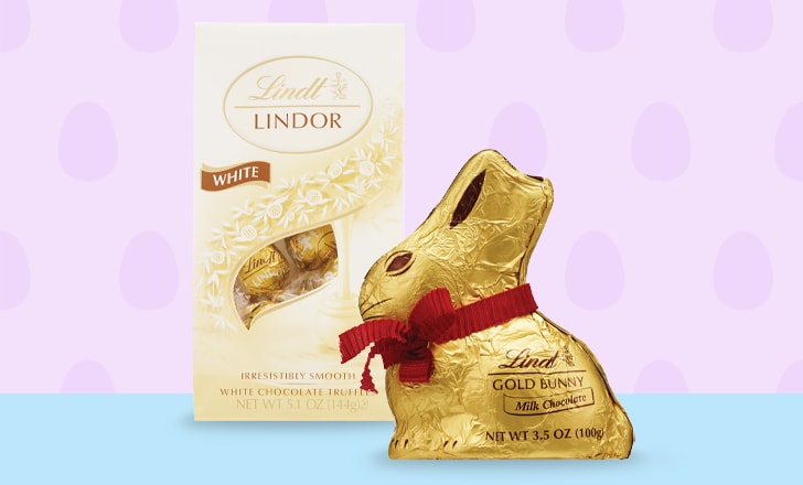 Lindt Lindor white chocolate truffles and Lindt Gold Bunny