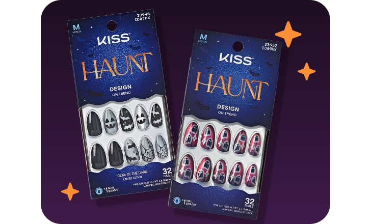KISS press-on nails decorated for Halloween