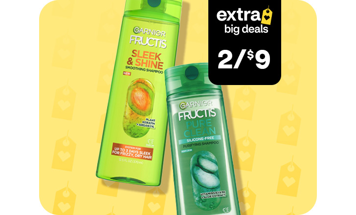 2 for $9, Garnier Fructis Sleek & Shine shampoo and Garnier Fructis Pure Clean shampoo
