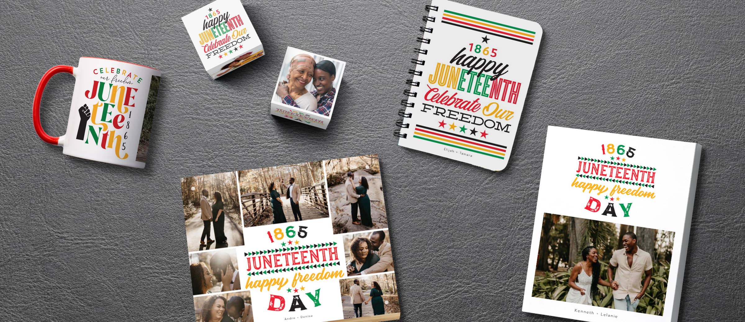 Juneteenth themed cards, mugs, magnets and other products