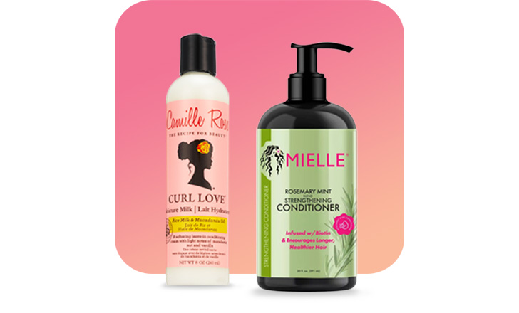 Camille Rose curl love leave-in and Mielle rosemary mint conditioner