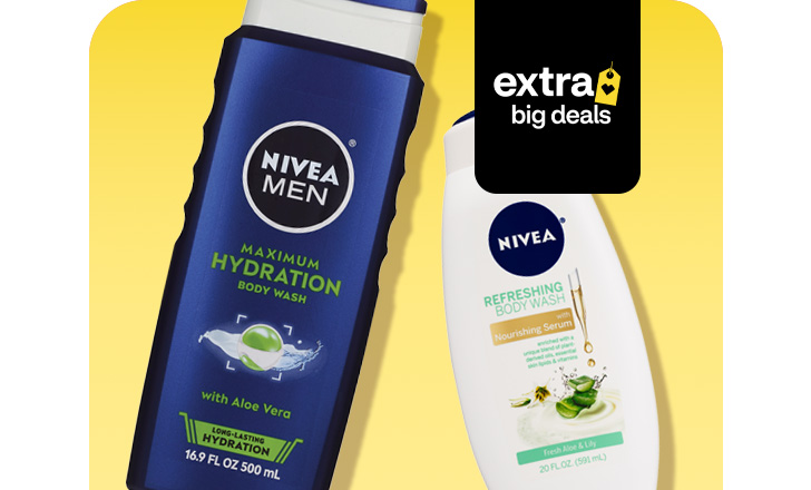 Nivea Men Hydration and Refreshing Body Wash, extra big deals.