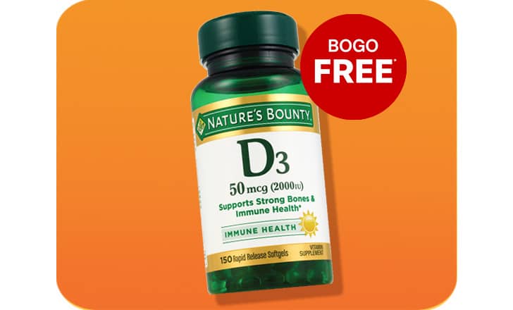 Buy one, get one free, Nature's Bounty D 3 softgels